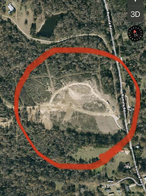 Satellite photo of rubbish pit