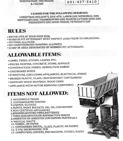 Rubbish pit trash flyer